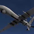 White Military Reconnaissance Drone With Long Wing Propeller And Landing Gear