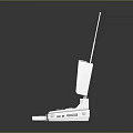 Portable Tech Device With Antenna Screen Green Interface And Gear Icon