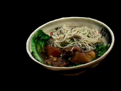 Restaurant Kitchen Homemade Noodles With Fresh Vegetables And Tender Meat Chunks 3d model