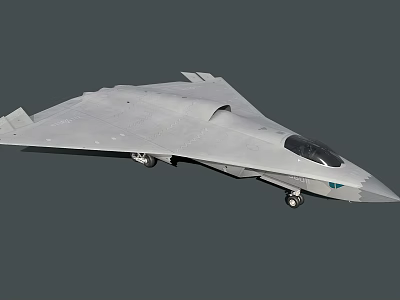Gray Stealth Fighter Jet With Sleek Design Cockpit And Landing Gear 3d model