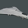 Gray Stealth Fighter Jet With Sleek Design Cockpit And Landing Gear