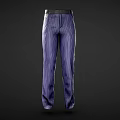 Stylish Purple Striped Pants With Black Belt For Modern Casual Outfits