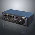 Black Headphone Speaker With Multiple Ports Knobs Display Screen And Mesh Texture
