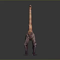 Realistic 3D Model of Monkey With Long Tail and Tan Fur on Dark Background