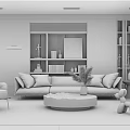 Modern sofa coffee table combination 3d model