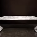 Modern Marble Coffee Table With Unique Curved Legs And Sleek Surface 3d model