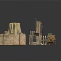 Vintage Household Supplies Including Wooden Crates Covered With Cloth And Mechanical Tools
