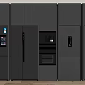Refrigerator Combination Oven Double Door Refrigerator Cabinet Combination 3d model