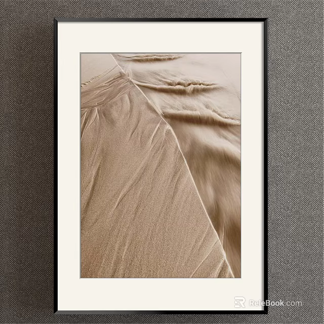 Minimalist Sand Texture Landscape Painting With Natural Beige Tones And Textured Surface Artwork 3d model 