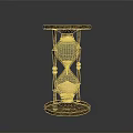 Vintage Hourglass With Wooden Frame Glass Body Sand And Round Base