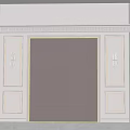 White Paneled Bed Accent Wall With Dark Brown Background And Wall Sconces 3d model