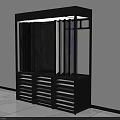 Modern Black Tile Display Rack With Ceramic Samples And Storage Drawers 3d model