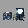 Antique Style Decorative Vanity Featuring Ornate Patterns Gold Accents And Mirror