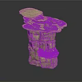 Wood And Stone Decorative Sculpture With Stacked Natural Textured Layers