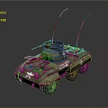 Military Reconnaissance Vehicle With Dual Antennas Turret Six Wheels And Camouflage Paint