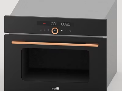 Modern Black Kitchen Oven With Digital Display And Sleek Control Panel 3d model