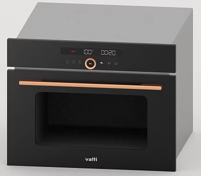 Modern Black Kitchen Oven With Digital Display And Sleek Control Panel 3d model