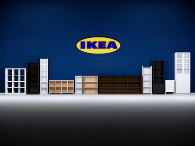 Modern Bookcase IKEA Bookcase Simple Bookcase Small Apartment Solid Wood Furniture IKEA Bookcase 3d model