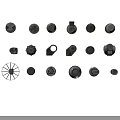 Various Mechanical Parts Including Gears Bearings And Metal Components Arranged On Black Background