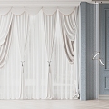 French curtain gauze curtain 3d model