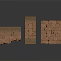 Building Brick Structures In Different Shapes With Brown Textured Stone Walls
