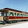 Vintage Strasbourg Alsace Tram With Red Cream Exterior And Number 6