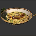 Delicious Ramen Bowl with Soft Boiled Egg Beef Slices Nori Mushrooms and Chopsticks