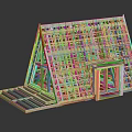Wooden Frame House Construction Model With Gable Roof And Structural Beams