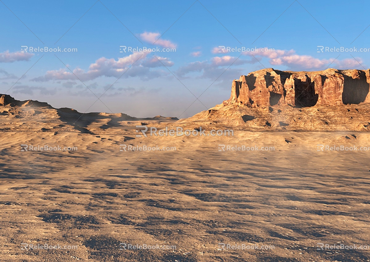 Desert Geographical Environment Terrain Desert Huai Around Gobi Background Material Sand Dunes Western Cliffs Cliffs National Geographic Exploration Discovery 3d model