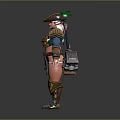 Fantasy Female Warrior Character With Creature Inspired Horned Armor And Gear