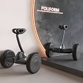 POLIFORM Modern Display With Two Sleek Black Hoverboards In Minimalist Setting 3d model