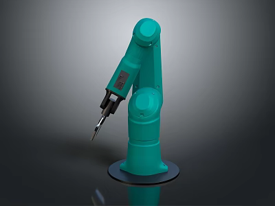 Green Industrial Robotic Arm For Automation With Precision Gripper And Stable Base 3d model