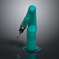 Green Industrial Robotic Arm For Automation With Precision Gripper And Stable Base