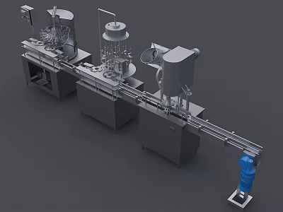 Advanced Industrial Production Line Equipment With Conveyor Belt And Machinery Components 3d model