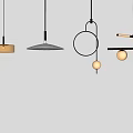 Modern Pendant Light Designs Featuring Various Geometric Shapes And Metal Frames 3d model