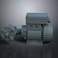 Industrial Gray Electric Motor With Metal Casing Fan Blade And Stable Base Structure