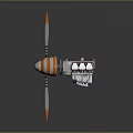 Detailed Rocket Model With Orange White Stripes And Thruster Components 3d model
