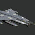 U.S. Air Force Gray Tactical Fighter Jet With Underwing Mounted Missiles 3d model