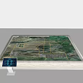 Commercial Equipment Large Map Model Display Platform With Yellow Lines Building Markers And Control Panel 3d model
