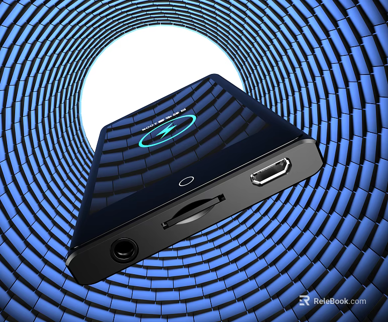 Black Headphone Speaker With Circular Blue Halo Blue Concentric Circle Waves Background And Side Ports 3d model 