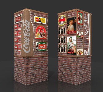 Industrial LOFT Pillar Coca-Cola Pillar 3d model