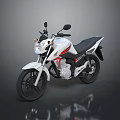 White And Red Modern Street Motorcycle With Black Seat And Sleek Body Design
