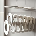 White Circular Ring Hanging Chandeliers With Modern Minimalist Geometric Design