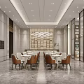 Elegant Modern Luxury Real Estate Sales Office With Artistic Chandelier And Property Sand Table