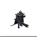 Fantasy Armored Warrior Character With Glowing Blue Sword And Spiked Armor Design