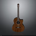 Wooden Acoustic Guitar With Natural Wood Grain Body Smooth Neck And Steel Strings