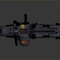 Futuristic Sci Fi Mechanical Weapon With Red Core And Black Armored Structure
