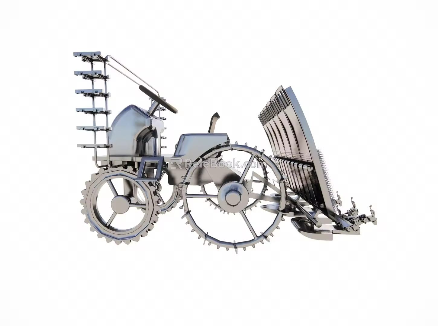 full-automatic rice transplanter 3d model