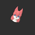 Cartoon Cat Girl Character With Pink Ears Hair And Blue Eyes