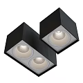 Black Square Ceiling Lights With Downlights And Spotlights For Modern Home Interior Design
